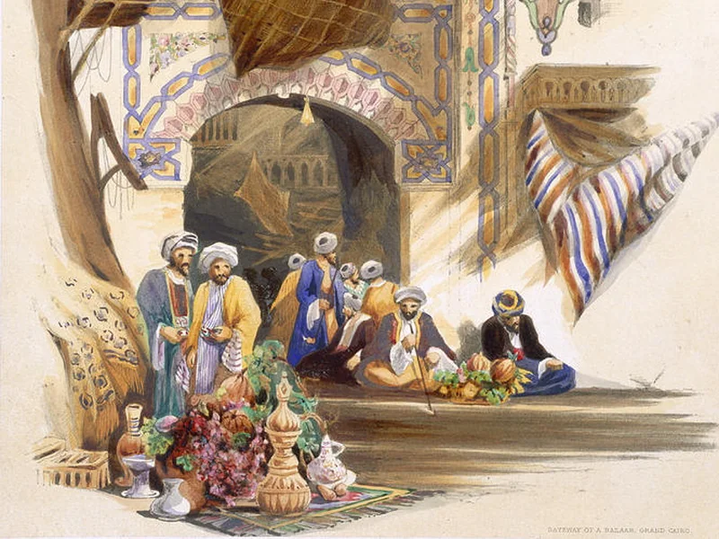 1817-Anne-Margaretta Burr - Porta del bazar, Il Cairo